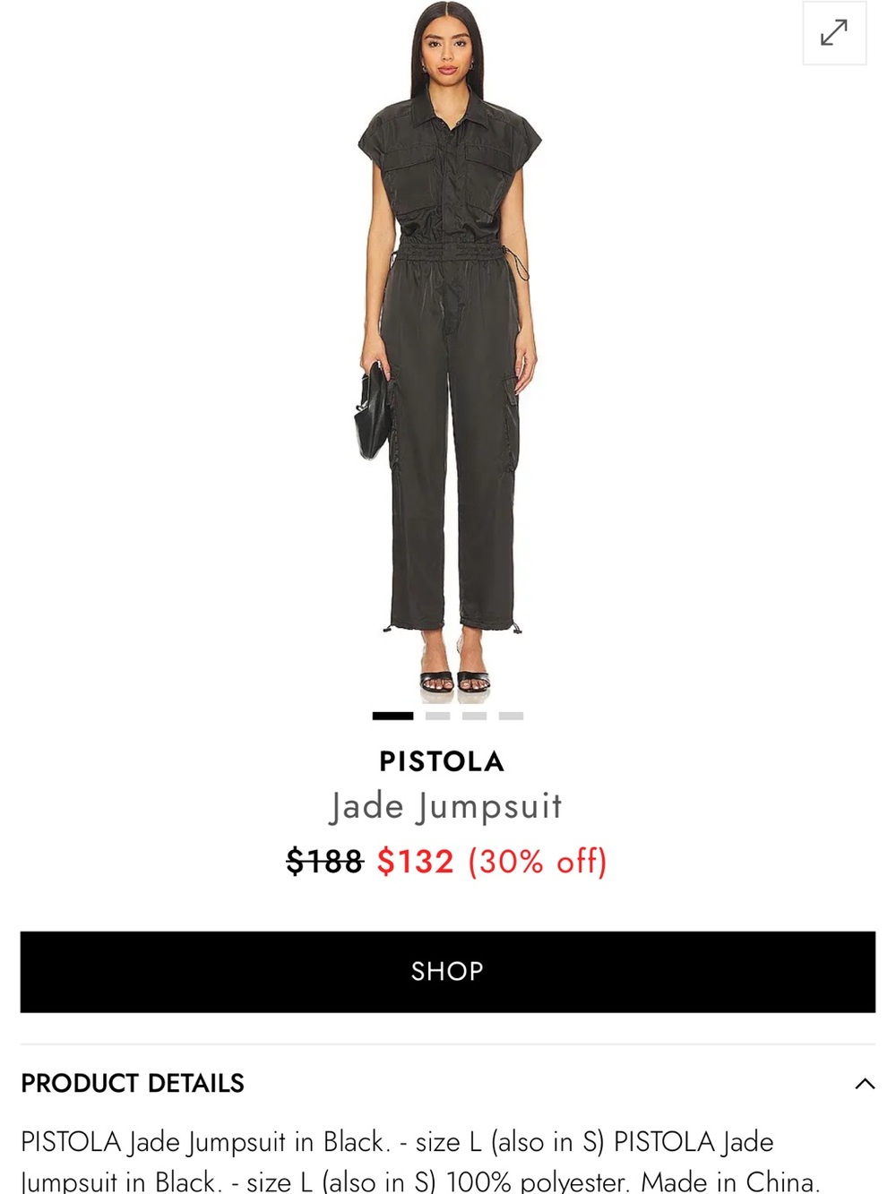 Pistola Jade Black Utility Jumpsuit - Women's Cargo Style - Picture 13 of 13